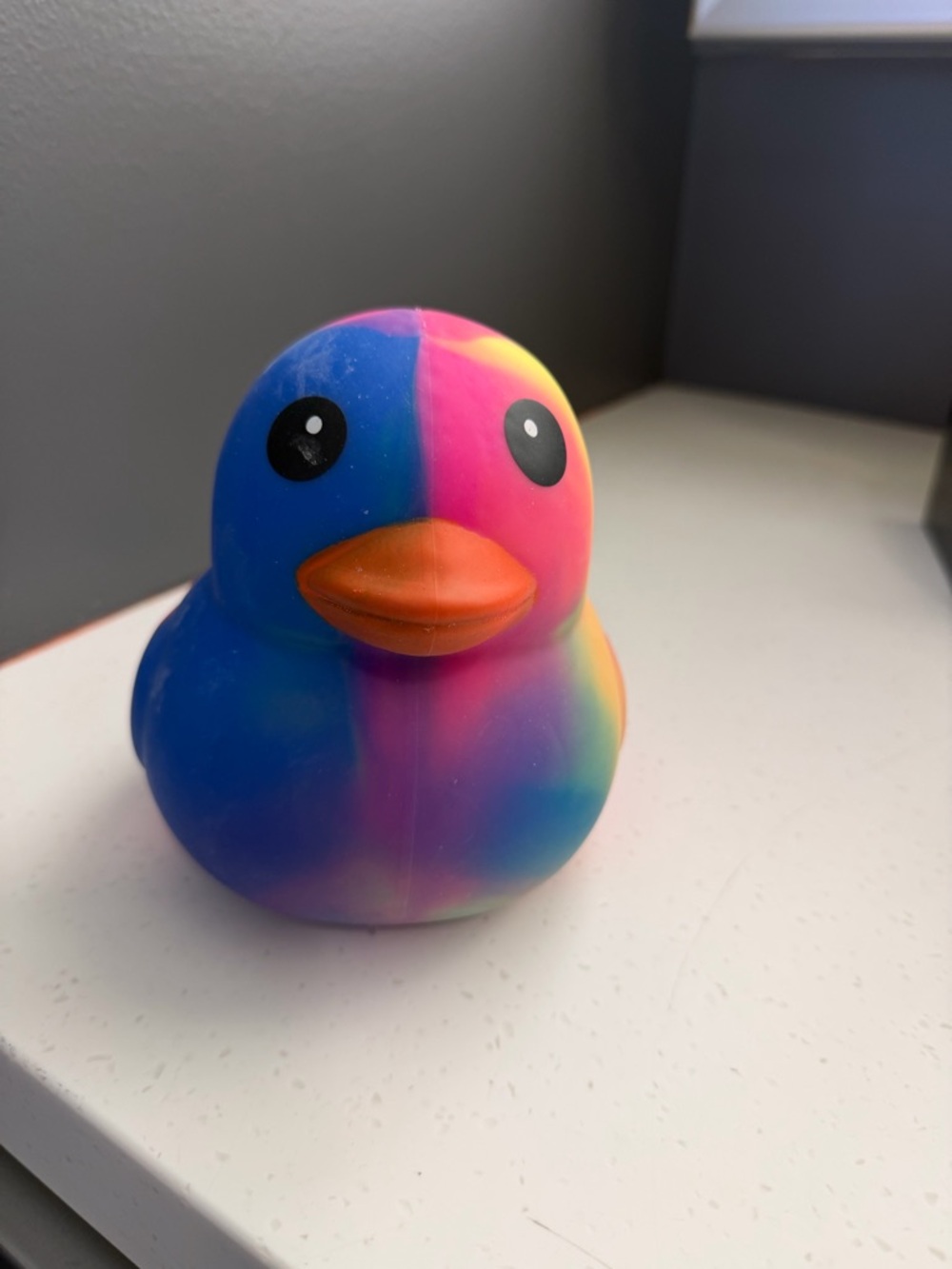 Multicolor Rainbow Duck Bath Toy - Kids Rubber Bath Companion